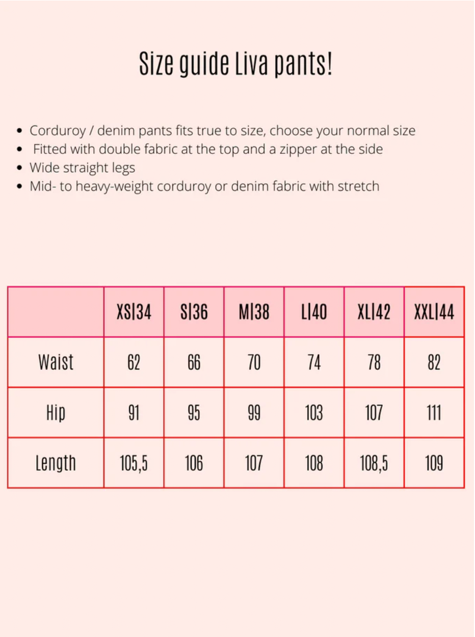 Liva Pants in Breitcord, kobaltblau