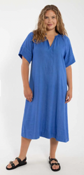 Modal & Leinen Kleid in blue
