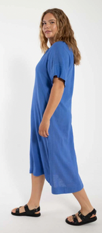 Lade das Bild in den Galerie-Viewer, Modal &amp; Leinen Kleid in blue
