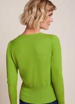 Lade das Bild in den Galerie-Viewer, Feinstrick Cardigan, V-Neck, Green
