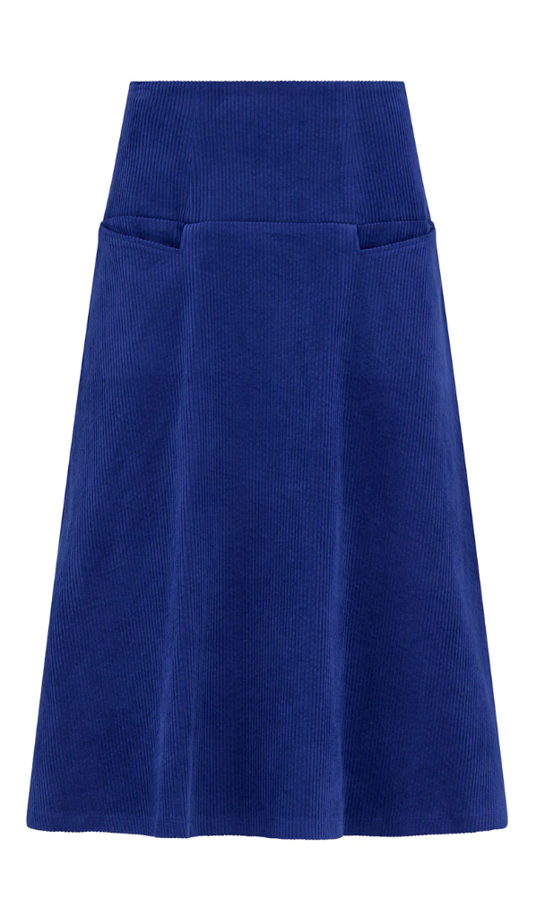 Liva Skirt Max, Breitcord, kobaltblau