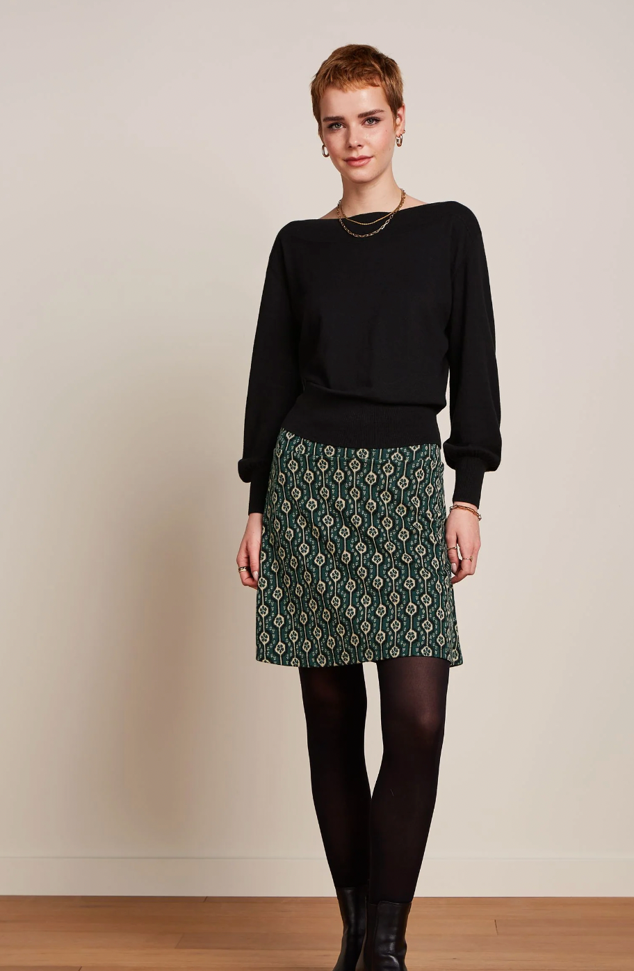 Border Skirt in Jaquard-Jersey, versch. Farben