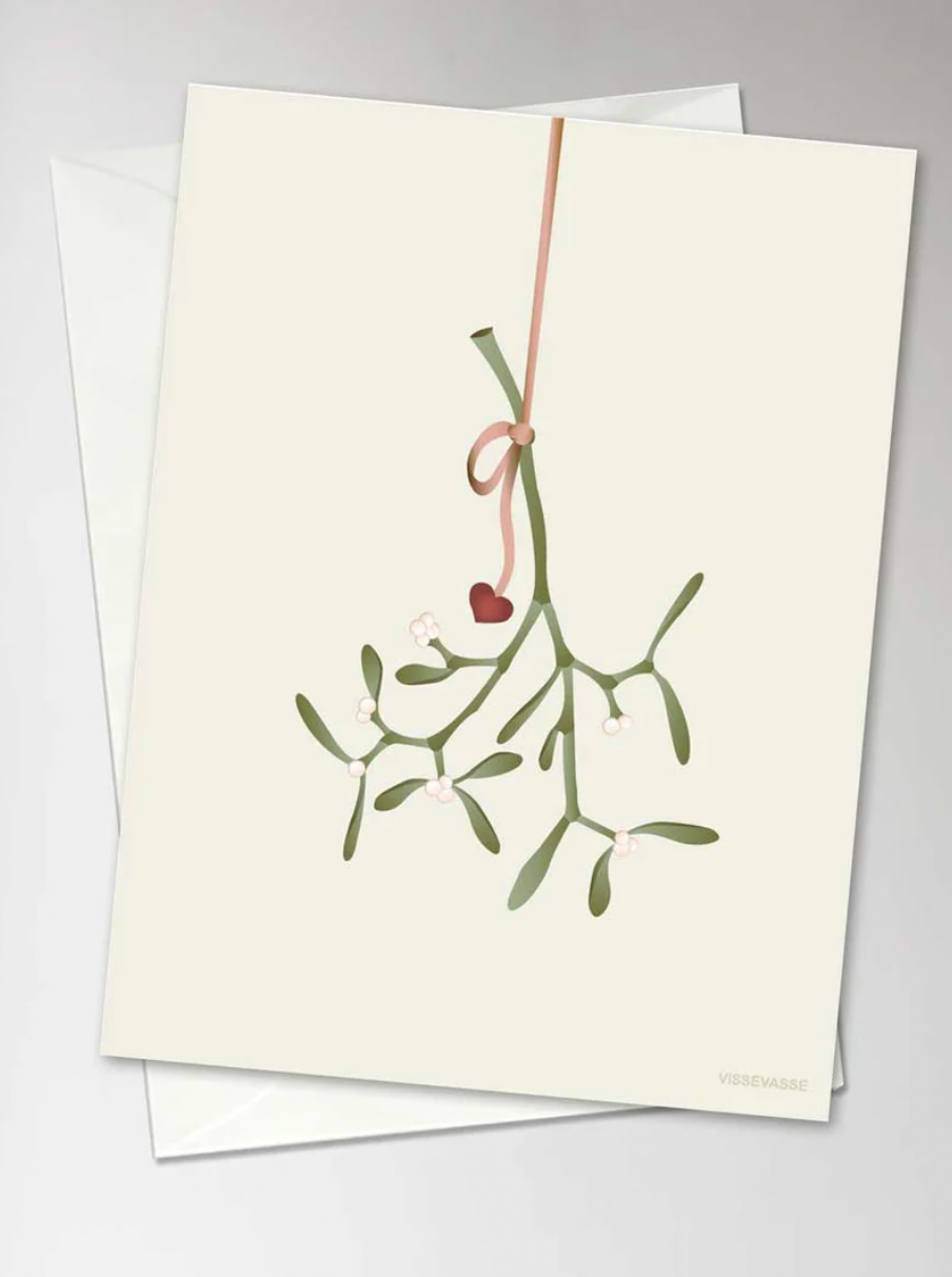 Weihnachtspostkarte "Mistletoe"