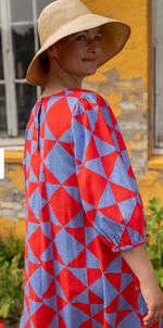 Lade das Bild in den Galerie-Viewer, Kleid &quot;Seersucker&quot;, red/waterblue
