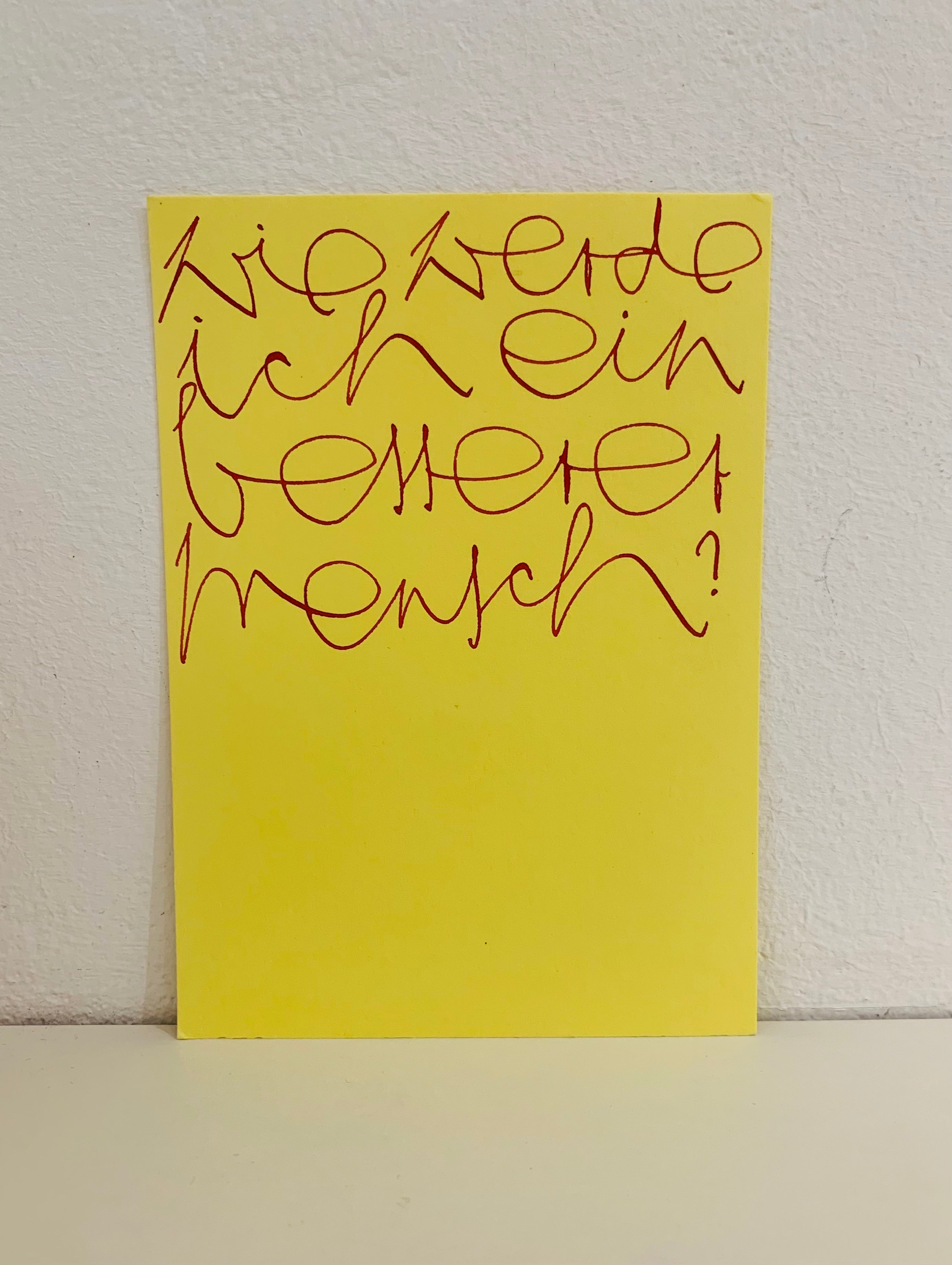 Postkarte "wie werde ich ein besserer mensch?"